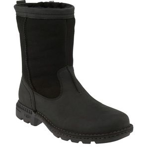 Ugg Hartsville Black Boots Leather Sheepskin Waterproof Lug Sole